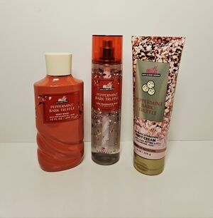 Bath and Body Works Peppermint Bark Truffle Milk Bar Collection Body Care